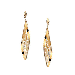 14KT Yellow Gold Italian-Made Neonero Drop Earrings