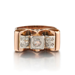 18KT Rose Gold Old-Rose Cut Diamond All Original Ring