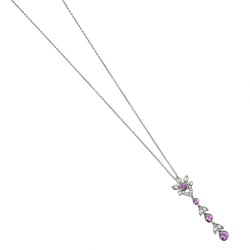 Tiffany & Co. Platinum Pink Sapphire And Diamond Pendant Necklace