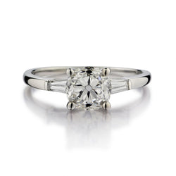 1.52 Carat Old-Mine Cut Diamond White Gold Engagement Ring