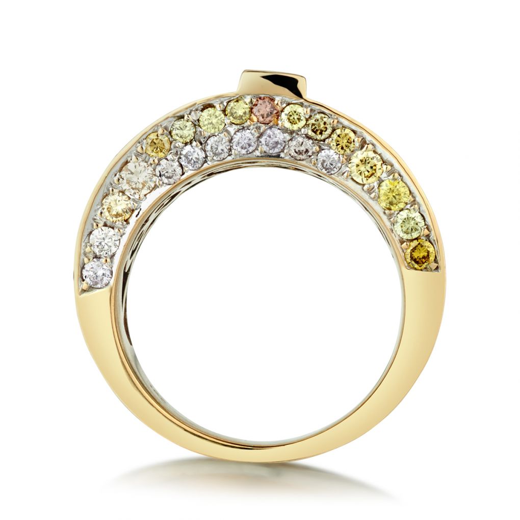 Coloured Diamonds Rings Multicoloured Fancy Coloured Diamond Unique Yellow Gold Ring | Van Rijk ...