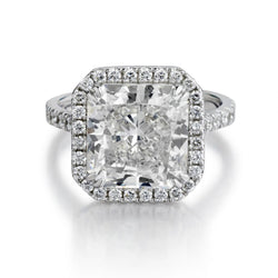 5.05 Carat Radiant Cut Diamond Halo-Set Engagement Ring