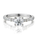0.73 Carat Round Brilliant Cut Diamond Platinum Engagement Ring