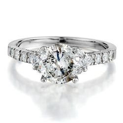 1.60 Carat Round Brilliant Cut Diamond White Gold Engagement Ring