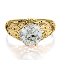 2.05 Carat Old-Mine Cut Diamond Yellow Gold Victorian-Era Ring