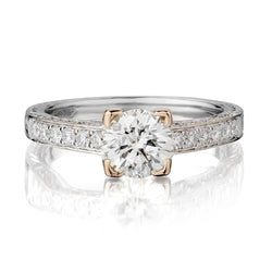 1.10 Carat Round Brilliant Cut Diamond WG Engagement Ring