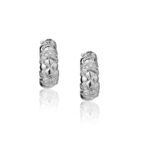 Boucheron 1.80 Carat Total Weight Diamond Quilted Hoop Earrings