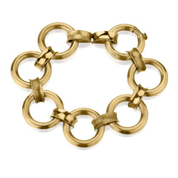 18KT Yellow Gold Large Circular Link 8" Bracelet