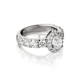 0.65 Carat Pear-Shaped Diamond Halo-Set WG Engagement Ring