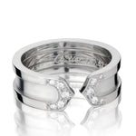 Cartier 18KT White Gold And Diamond Double C Size 52 Ring