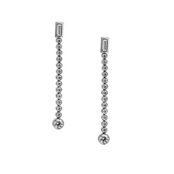 TIFFANY & CO PLATINUM "JAZZ COLLECTION" LONG DROP EARINGS