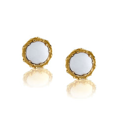 18KT YELLOW GOLD AND IVORY EARINGS BY H PETER CULLMAN (SA)