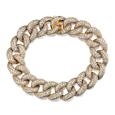 20.20 Carat Total Weight Round Brilliant Cut YG Diamond Bracelet