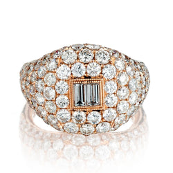 Ladies  18KT Rose Gold  Diamond  Dome Shaped Ring