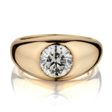 18kt YELLOW GOLD DIAMOND RING: 2.00ct  EUROPEAN CUT