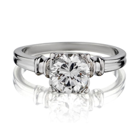 LADIES PLATINUM DIAMOND RING. 0.95ct BRILLIANT CUT