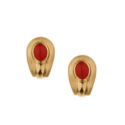 18KY YELLOW GOLD CORAL EARINGS