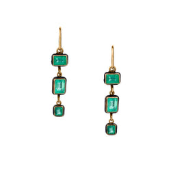 JUDY GEIB Handmade Green Emerald Pendant Earrings