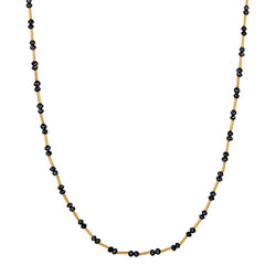 GURHAN  24Kt Rain  Black Diamond Station Bead Necklace