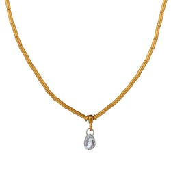 GURHAN 24Kt Dew Necklace With a Single Diamond.