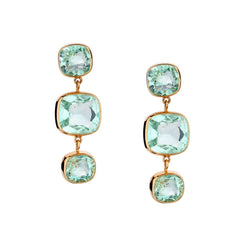 Judy Geib Columbian  Emerald Triple drop earings