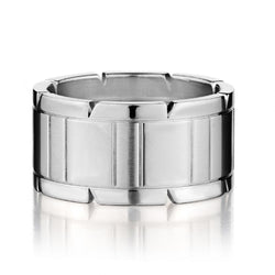 Cartier Tank Francaise Wide Band in 18kt white gold. Size: 63 (11)