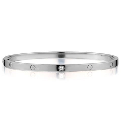 CARTIER "Love Bracelet ". 4mm.Small . 6 x Diamonds.