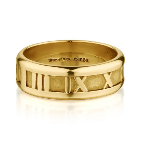 TIFFANY & Co Roman Atlas Numeral Band Ring in 18kt Yellow Gold.