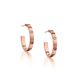 Cartier "LOVE Collection" Hoop Earings in Rose Gold.