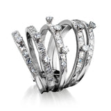 LADIES 14kt White Gold Five Band Diamond Ring.0.80ct Tw