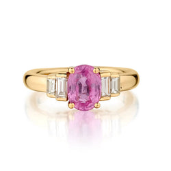 Ladies " Birks" Pink Sapphire and Diamond Ring.