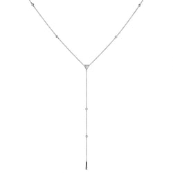 Ladies " Hearts on Fire " Triplicity Triangle Lariat Necklace.