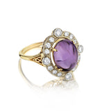 Ladies 18kt Yellow Gold Amethyst and Diamond Ring.