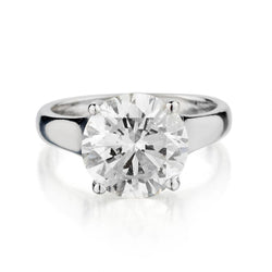 Ladies Platinum Diamond Solitaire Ring. 3.85 Brilliant Cut.