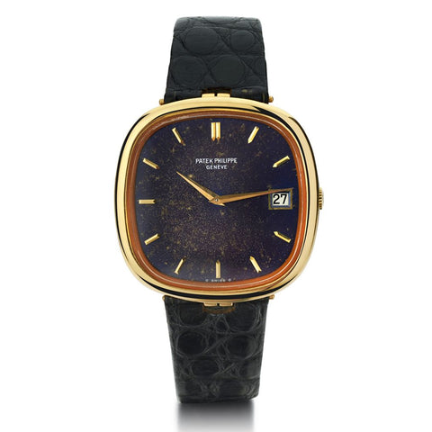 Patek Philippe Yellow Gold Tropical Blue Dial Ellipse Watch. Ref. 3604