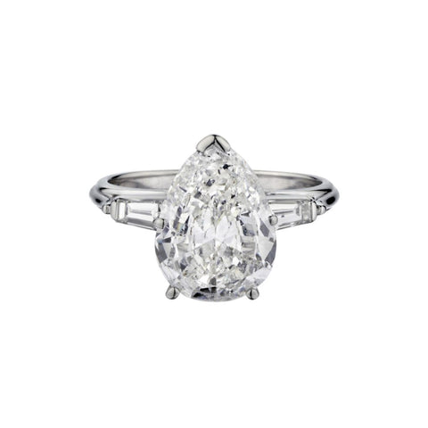 Ladies 18kt W/G Natural Pear Shape Diamond Ring.  3.05 Carat Weight.