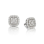 Ladies Diamond Cluster Stud Earings .2.80  ctw