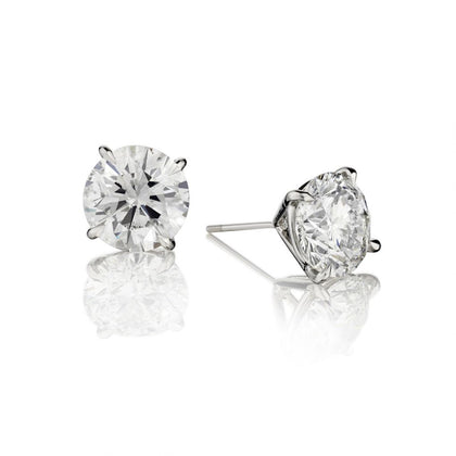 Ladies Platinum  Natural Diamond Stud Earings. 2 x 4.60ct Tw
