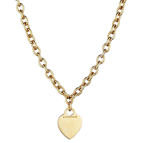 Tiffany & Co Heart Tag Necklace in 18kt Yellow Gold.