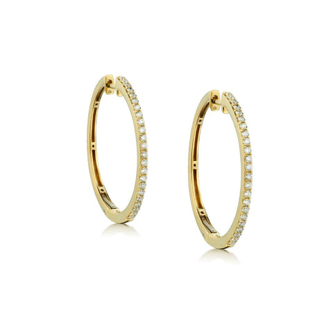 Ladies 18kt Y/G Hoop Earings.  0.61ct Tw