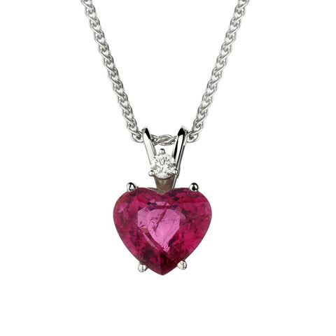 Ladies 14kt White Gold Pink Tourmaline Heart Shape.  6.50 Carat Weight.