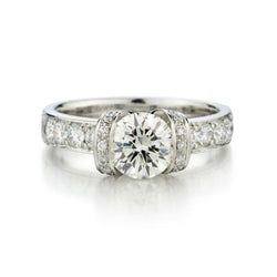 Ladies 14kt White Gold Diamond Ring. 1.30 Carat Brilliant cut Diamond