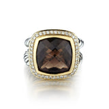 David Yurman Albion Smokey Topaz Ring with Diamonds.