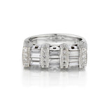 Ladies Unique 18kt W/G Diamond Band.  1.15ct Tw Baguette and Brilliant Cut Diamonds.