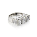 Ladies Unique 18kt W/G Diamond Band.  1.15ct Tw Baguette and Brilliant Cut Diamonds.