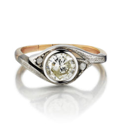 1.01 Carat Old-European Cut Diamond Bezel-Set Vintage Ring