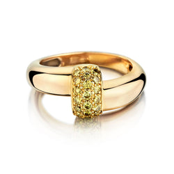 18KT Rose Gold Fancy Yellow Diamond Knot Ring
