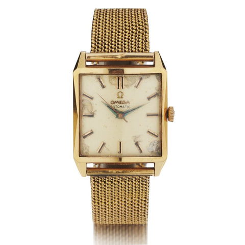 Omega Vintage Square-Shaped Rare 18KT Rose Gold 29MM Watch