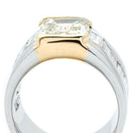 5.02ct Emerald Cut Diamond Half-Bezel Set Ring