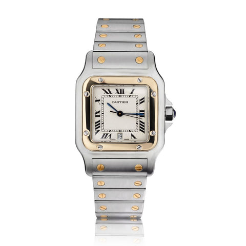 Cartier 18KT Yellow Gold And Stainless Steel Santos Galbee Quartz Watch.Ref:187901